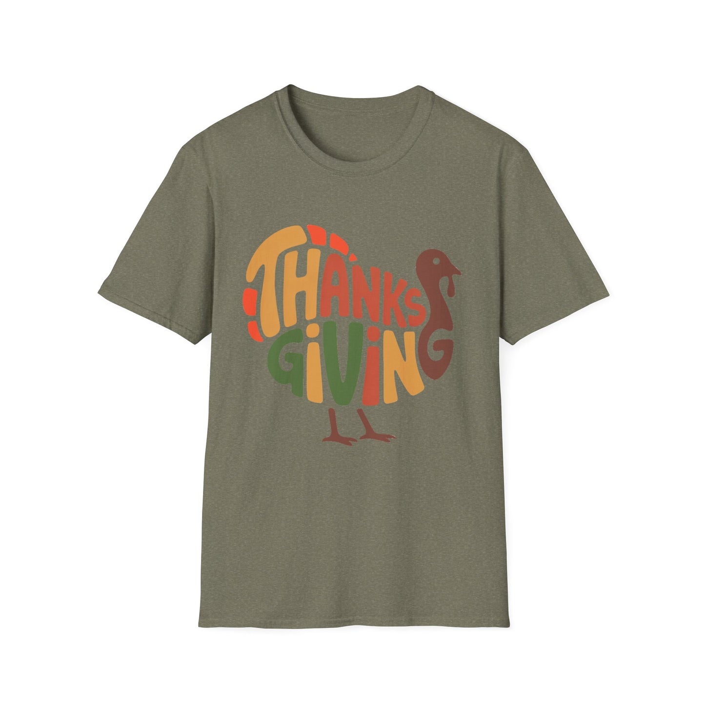 THANKSGIVING Turkey Typography Short Sleeve Tee