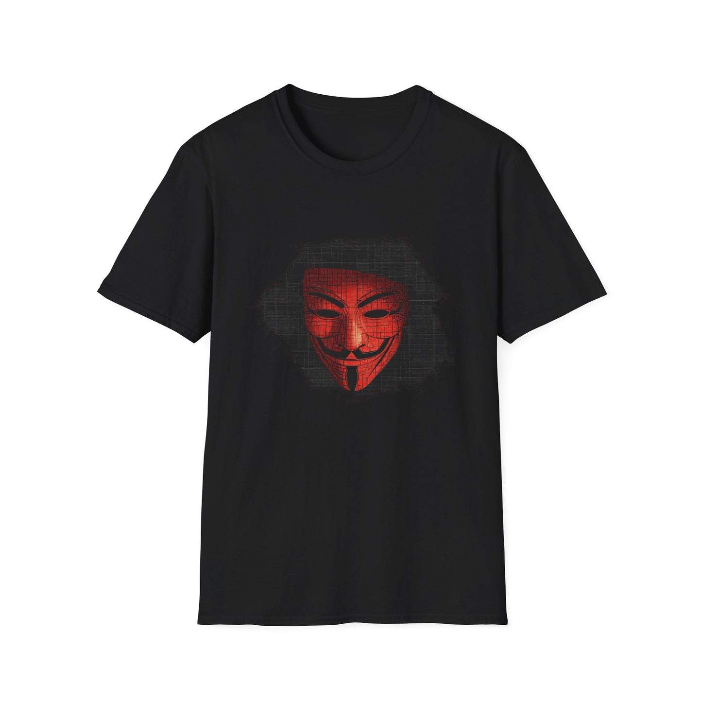 Encrypted Vendetta – Cyber Mask Grid Design