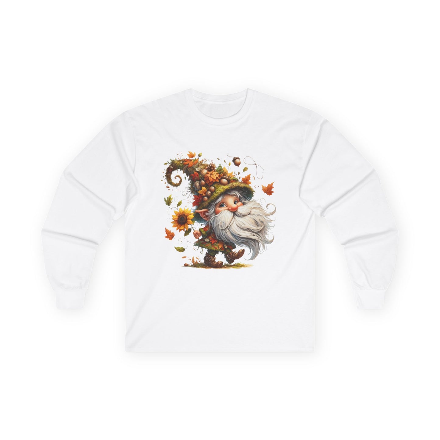 “Dancing Gnome” Long Sleeve Tee – Sunflower Harvest Edition