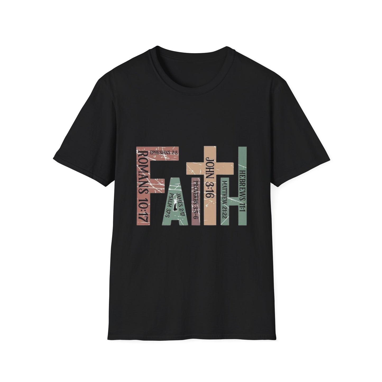 FAITH Bible Verse Graphic Tee – Scripture-Filled Letters Design