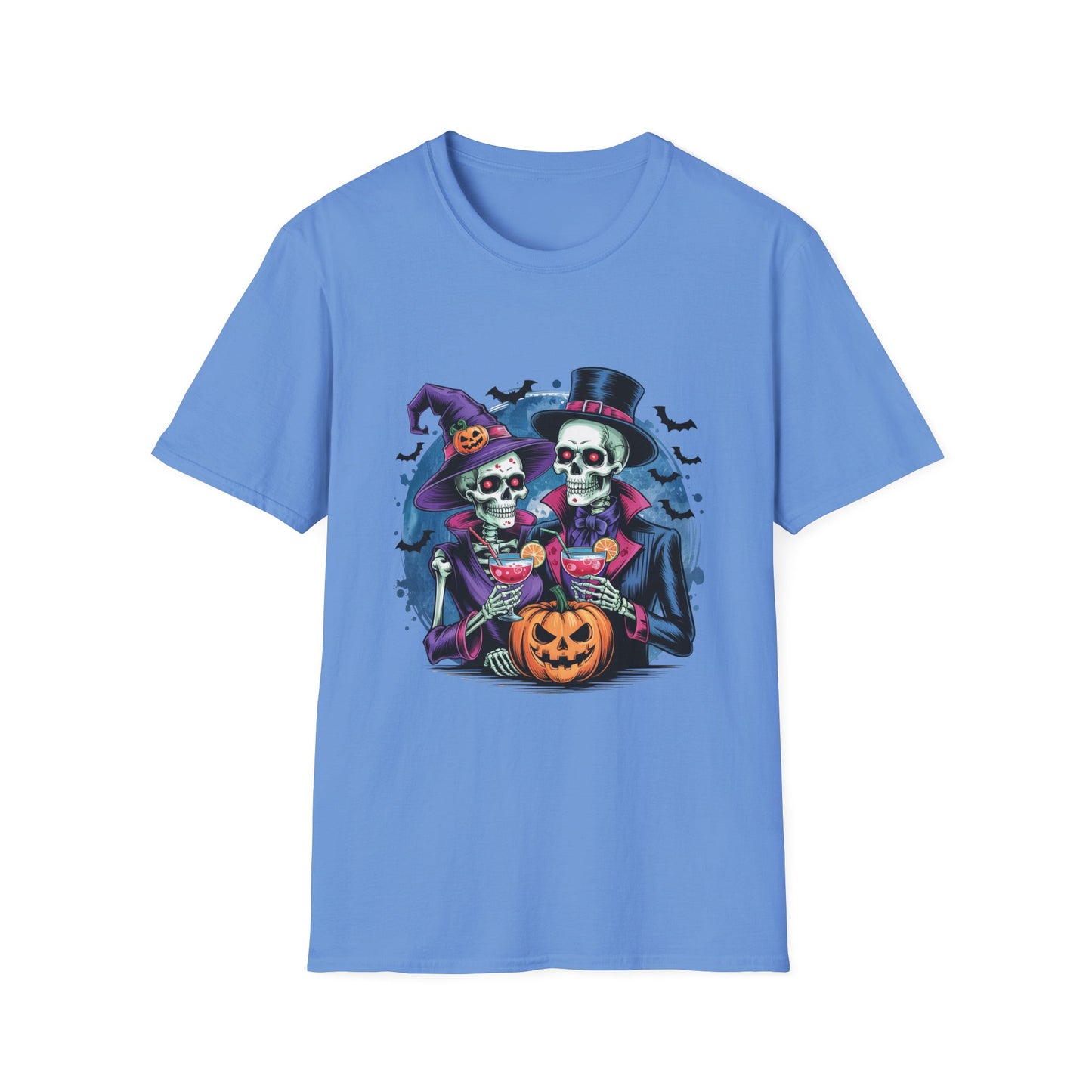 In Death We Toast Softstyle T-Shirt, Halloween Shirt, I Haunt You Shirt, Funny Skeleton Satire Shirt