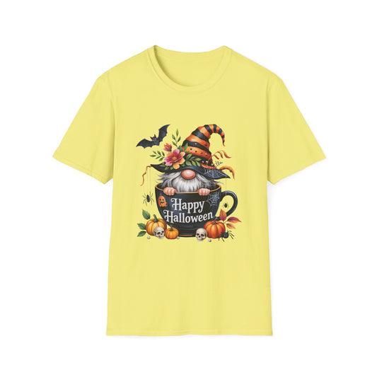 Halloween Gnome Softstyle T-Shirt, Trick or Treat Tee, Spooky Halloween Shirt, Autumn Witch Hat Shirt, Enchanted Brew Top