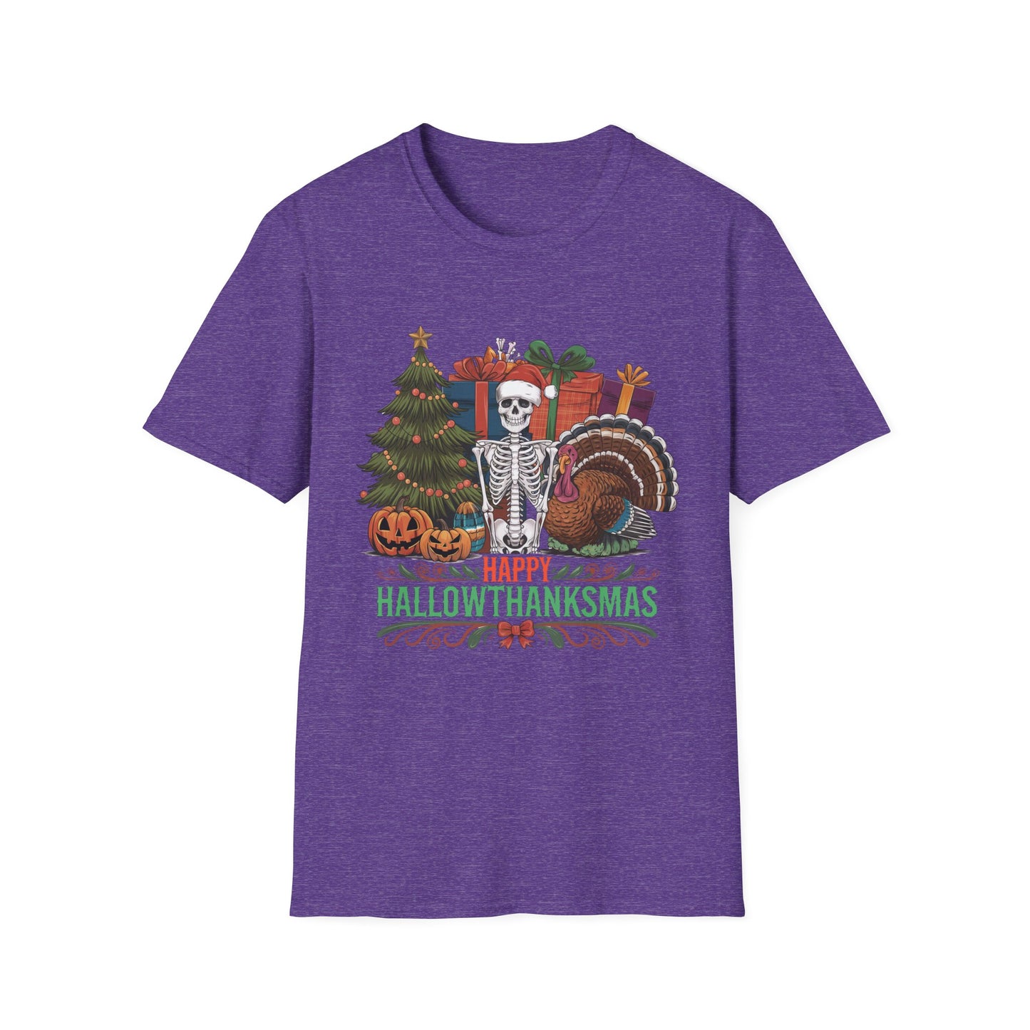Happy Hallowthanksmas – Skeleton Holiday Mashup Short Sleeve Tee