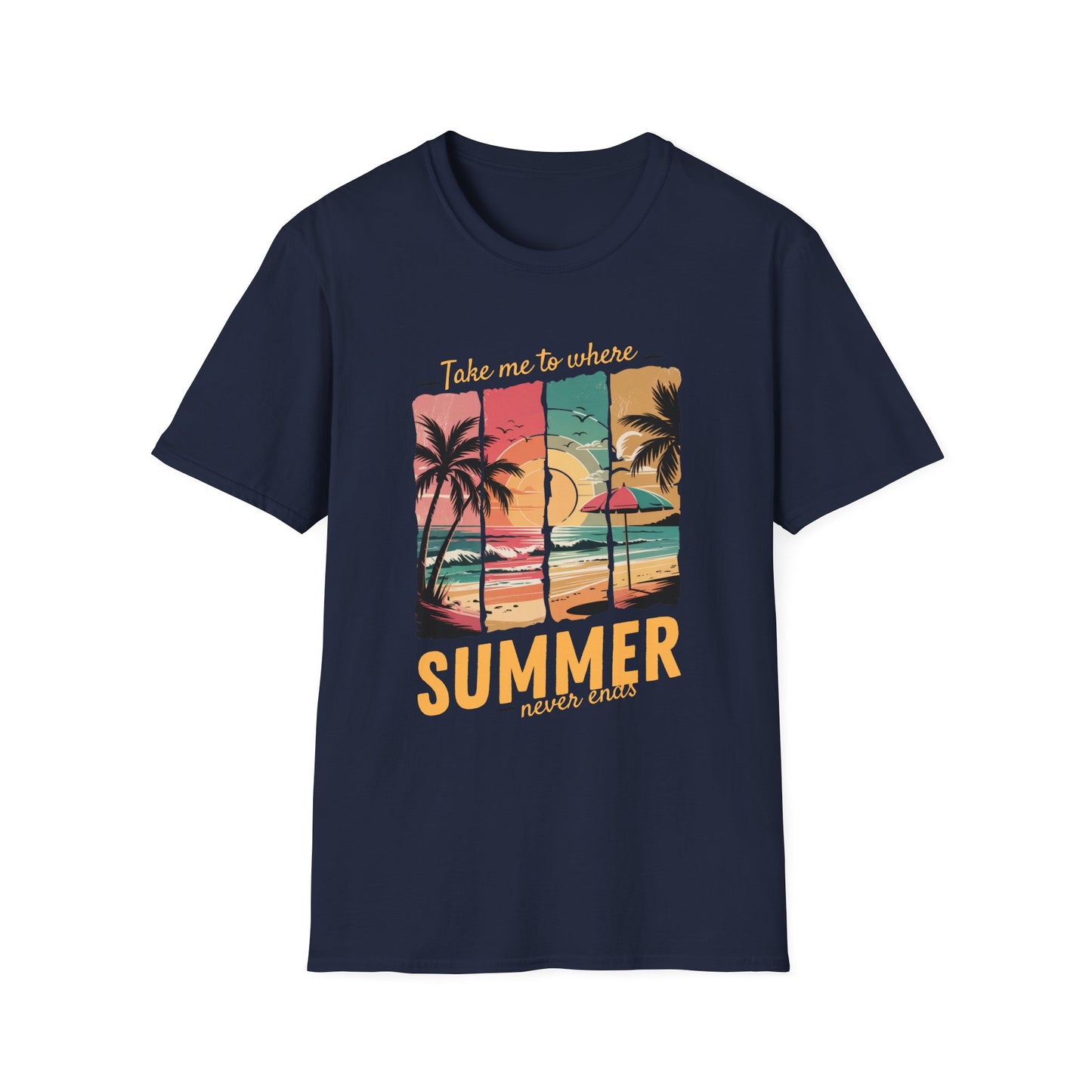 Where Summer Never Ends Sunset Panel Graphic Tee