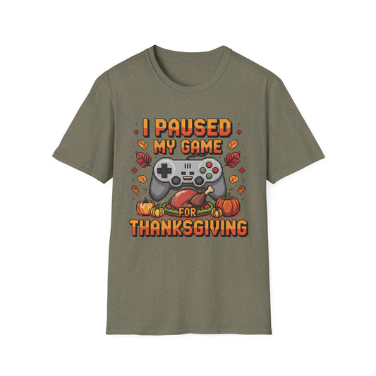 I Paused My Game for Thanksgiving – Pixel Feast Edition Short Sleeve Tee