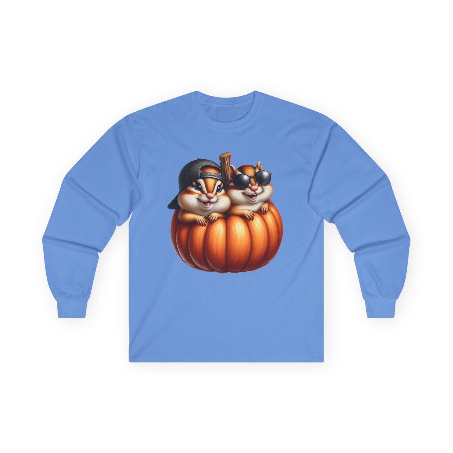 “Pumpkin Pals” Long Sleeve Tee – Chipmunk Chill Edition