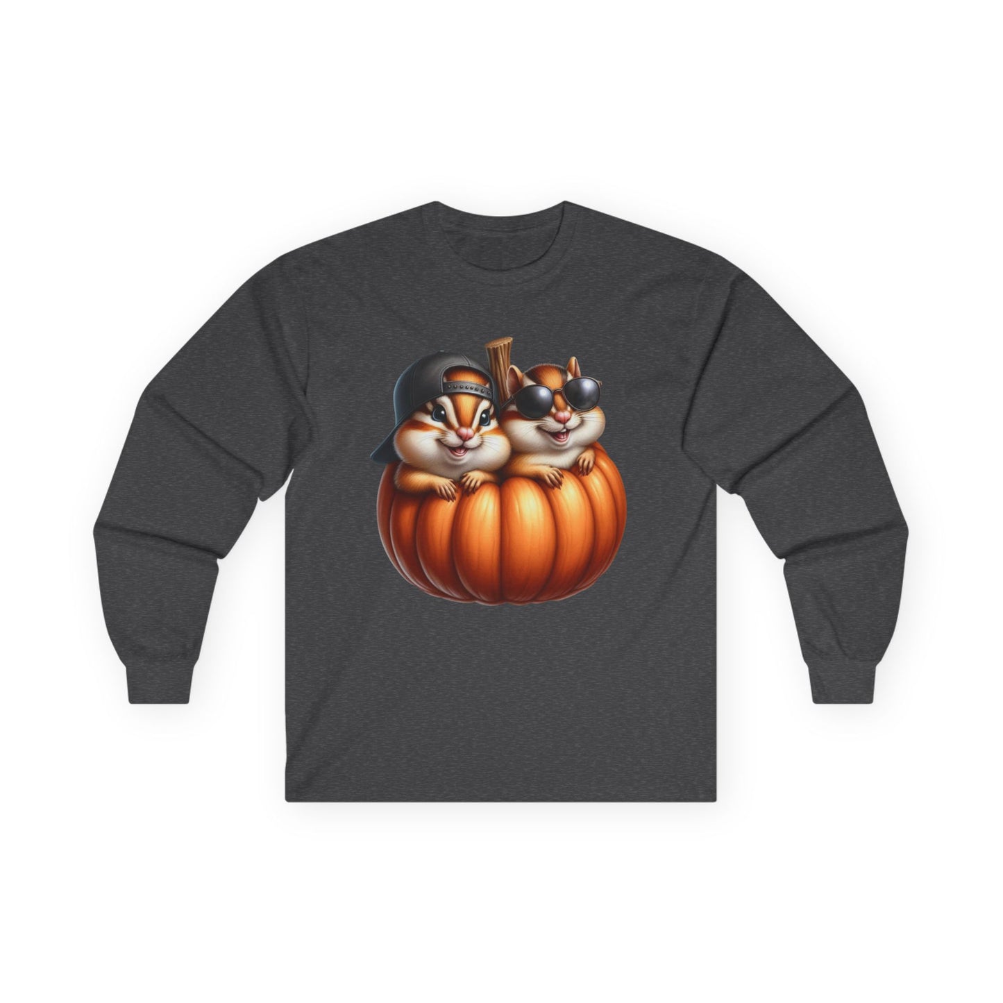 “Pumpkin Pals” Long Sleeve Tee – Chipmunk Chill Edition