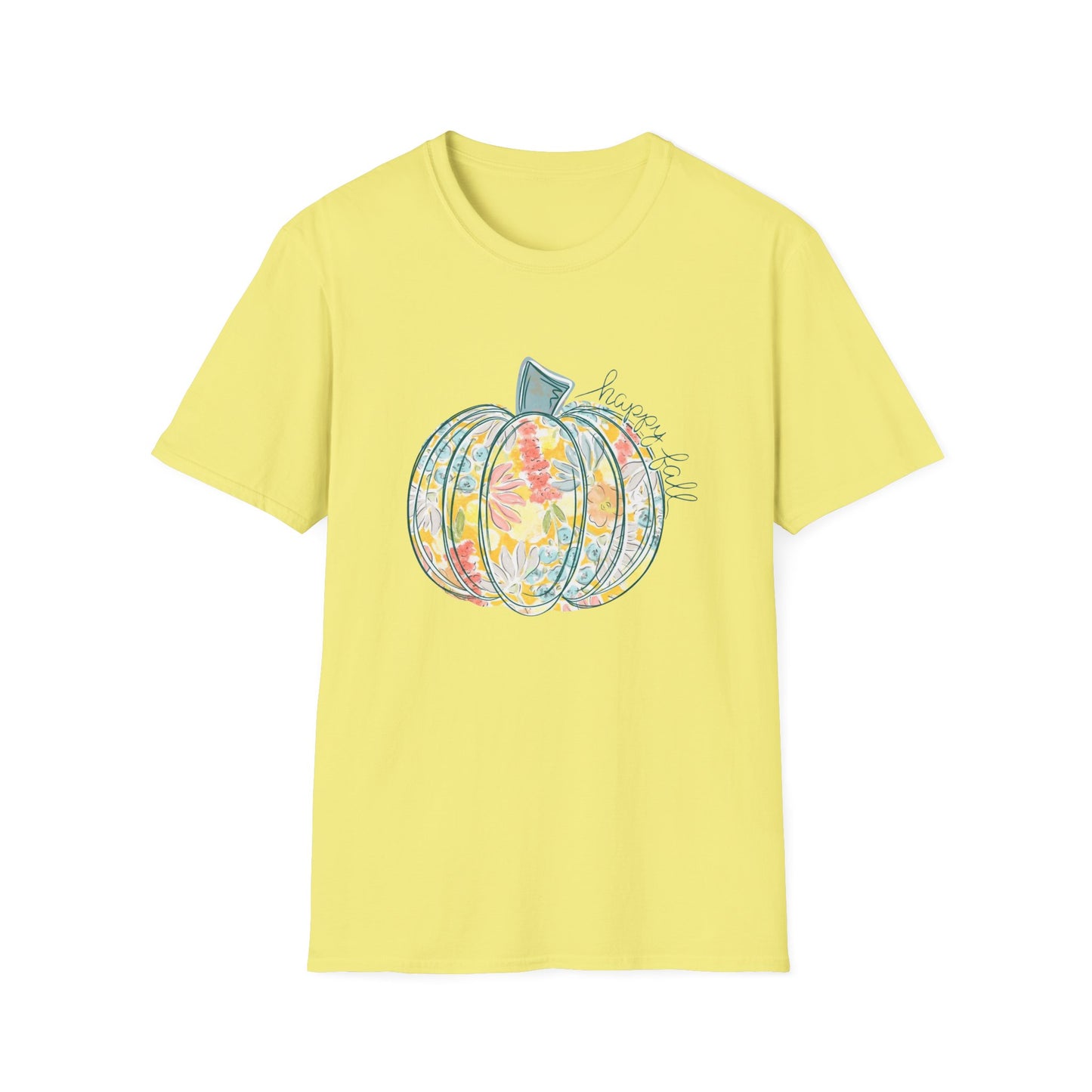 “Happy Fall Floral Pumpkin” Tee – Bloom & Gourd Edition