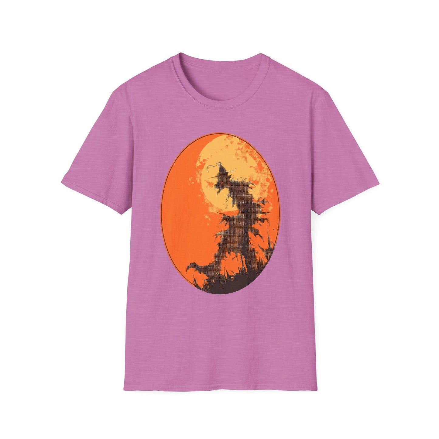 Field of Fear Halloween Twisted Scarecrow Silhouette Design Tee