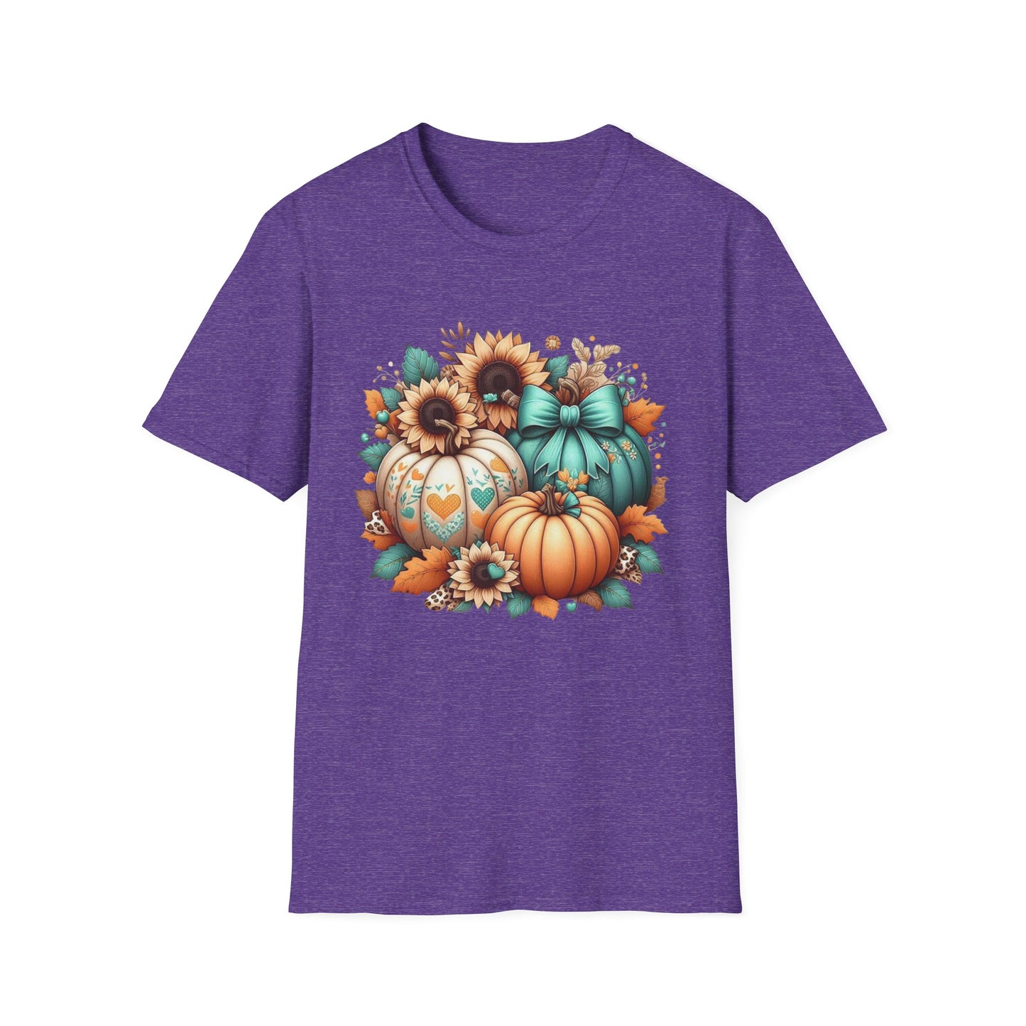“Harvest Hearts & Bows” Tee – Pumpkin Trio Edition