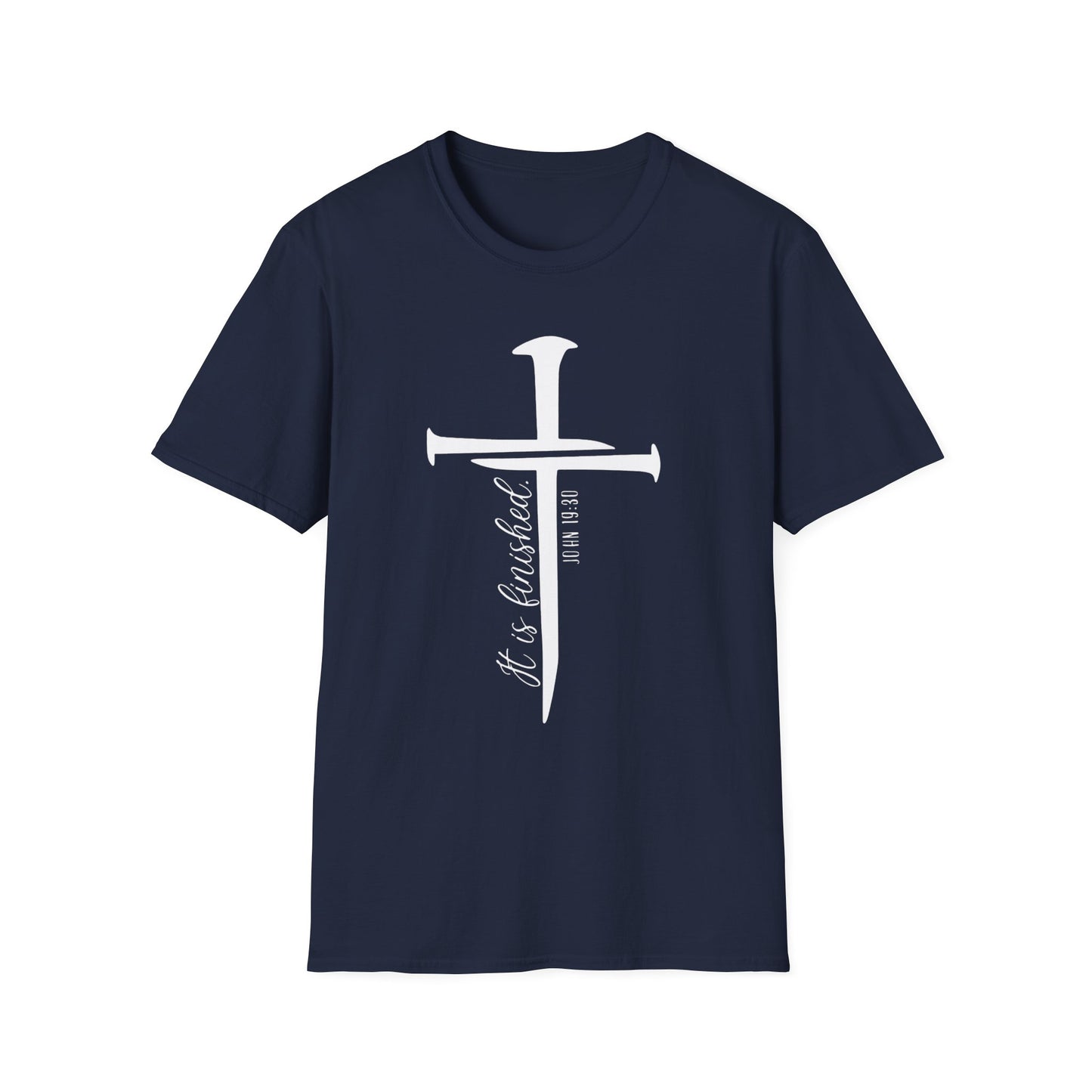 It Is Finished Tee – John 19:30 Nail Cross Edition