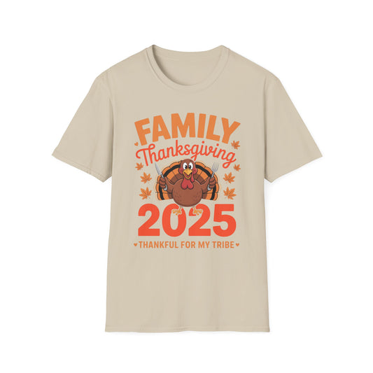 Thankful for My Tribe – Family Thanksgiving 2025 Short Sleeve Tee