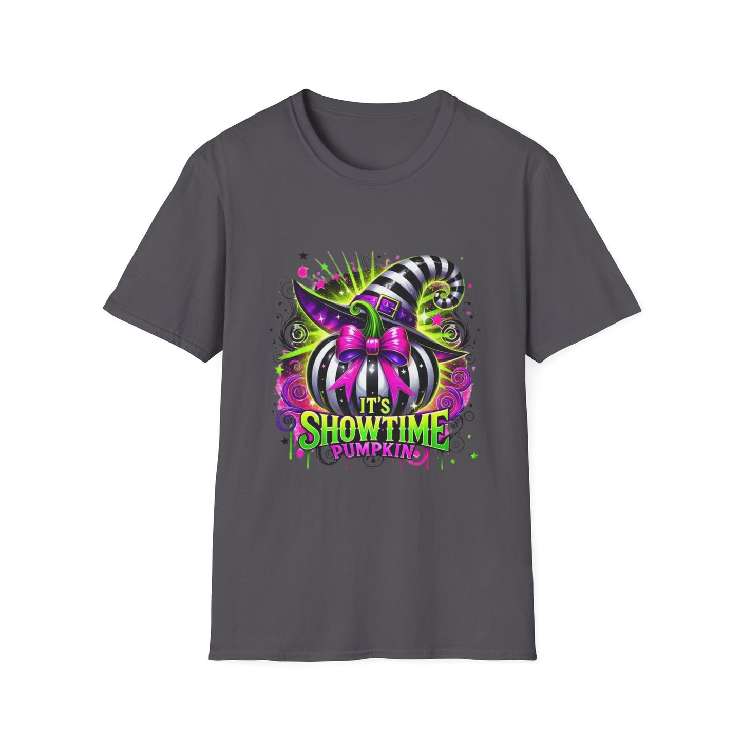 It's Showtime Pumpkin Softstyle T-Shirt, Trick or Treat Tee, Spooky Halloween Shirt, Cute Pumpkin Shirt