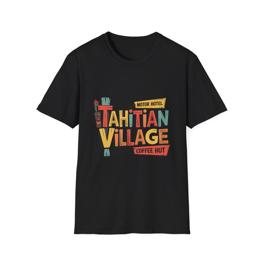 Tahitian Village Retro Tiki Graphic Tee