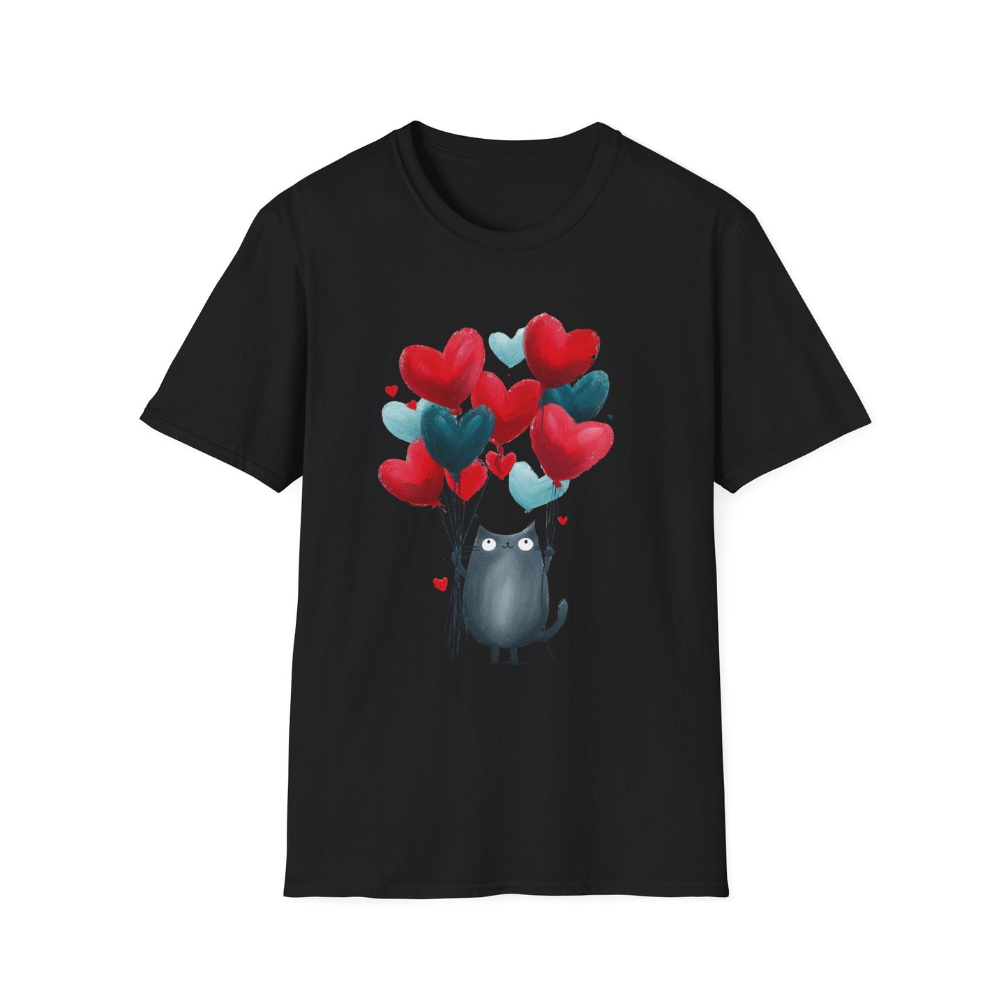 Balloon Buddy – Whimsical Cat Love Tee