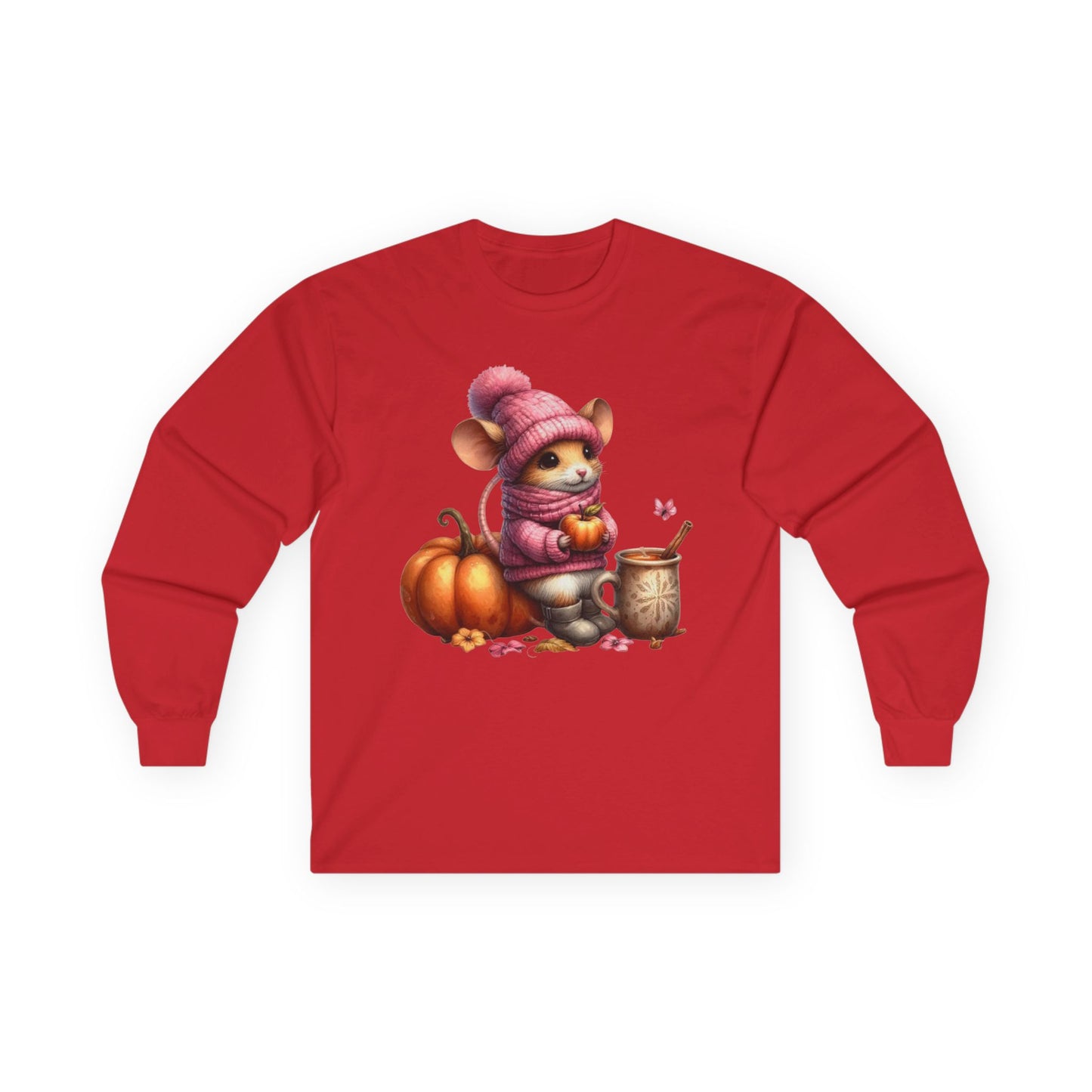 “Autumn Mouse” Long Sleeve Tee – Cozy Critter Edition