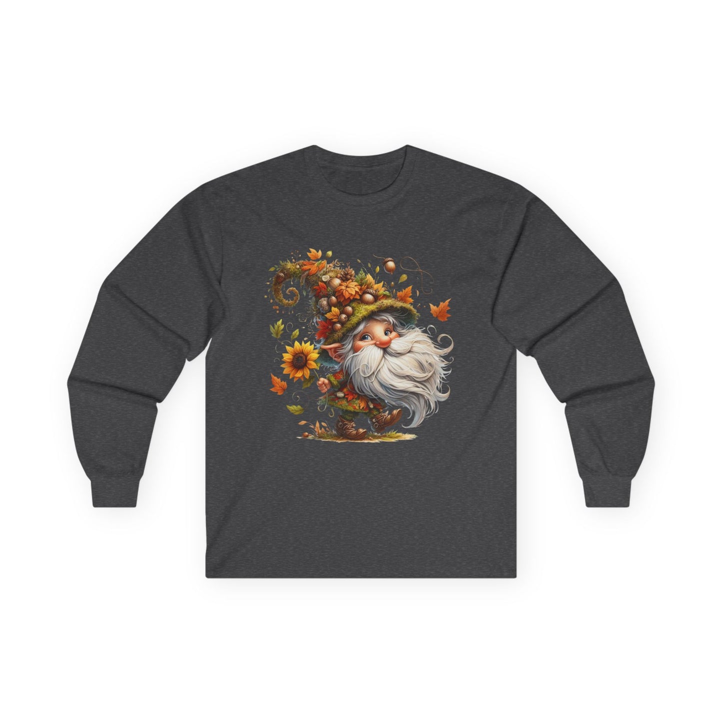 “Dancing Gnome” Long Sleeve Tee – Sunflower Harvest Edition