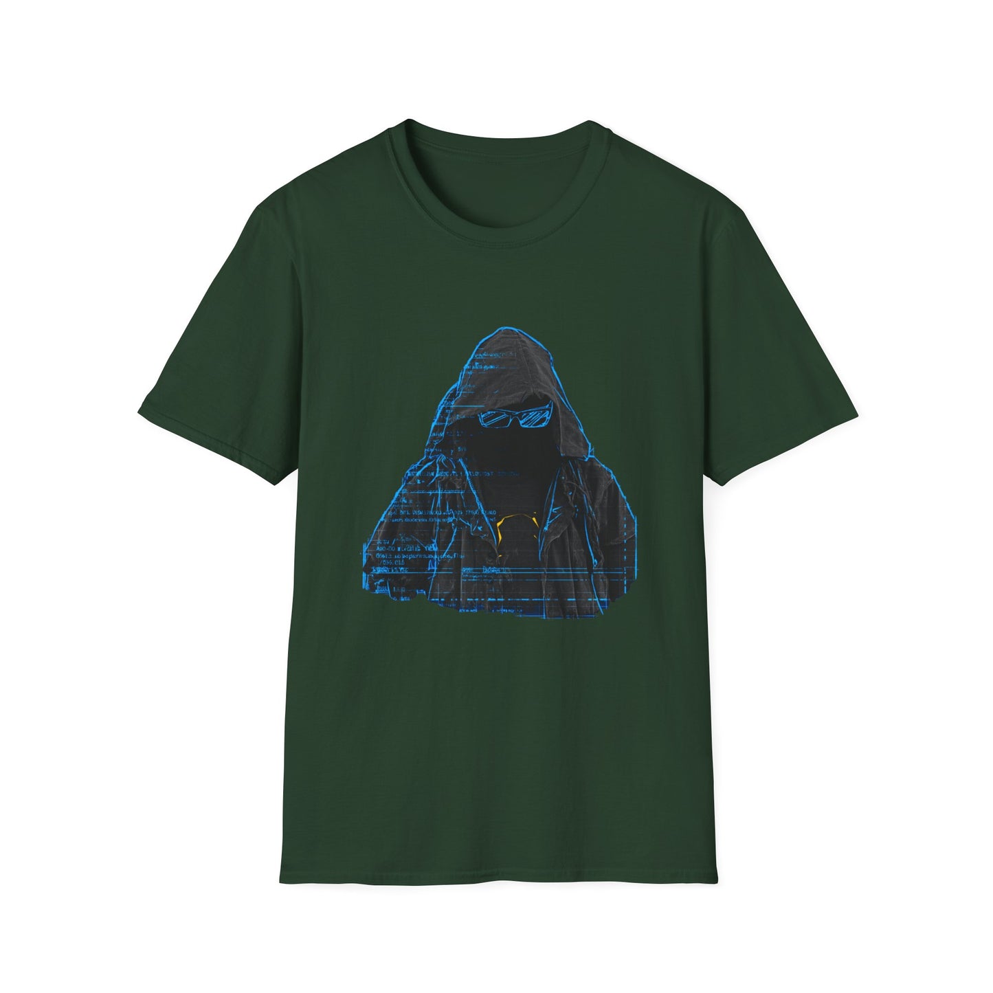 Blueprint Ghost – Hacker Schematic Portrait