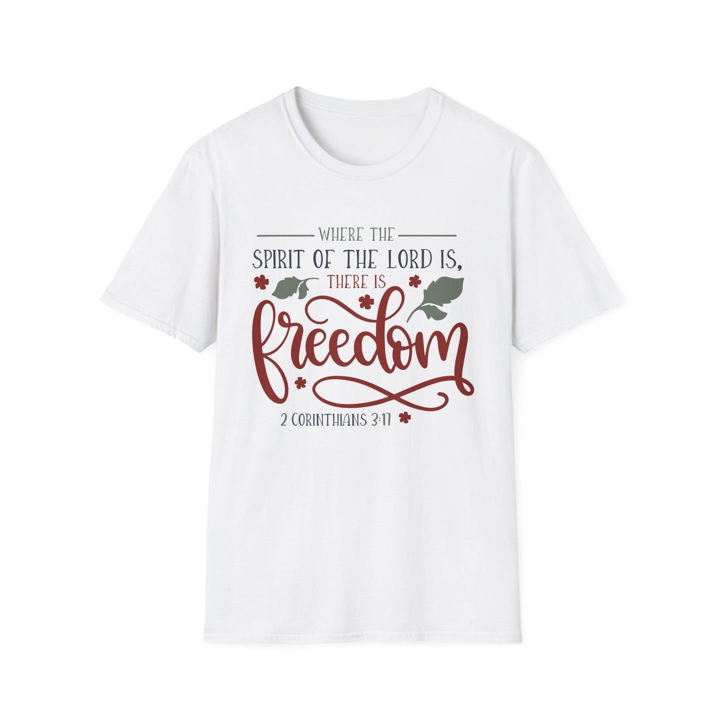 Freedom in the Spirit Tee – 2 Corinthians 3:17 Floral Edition