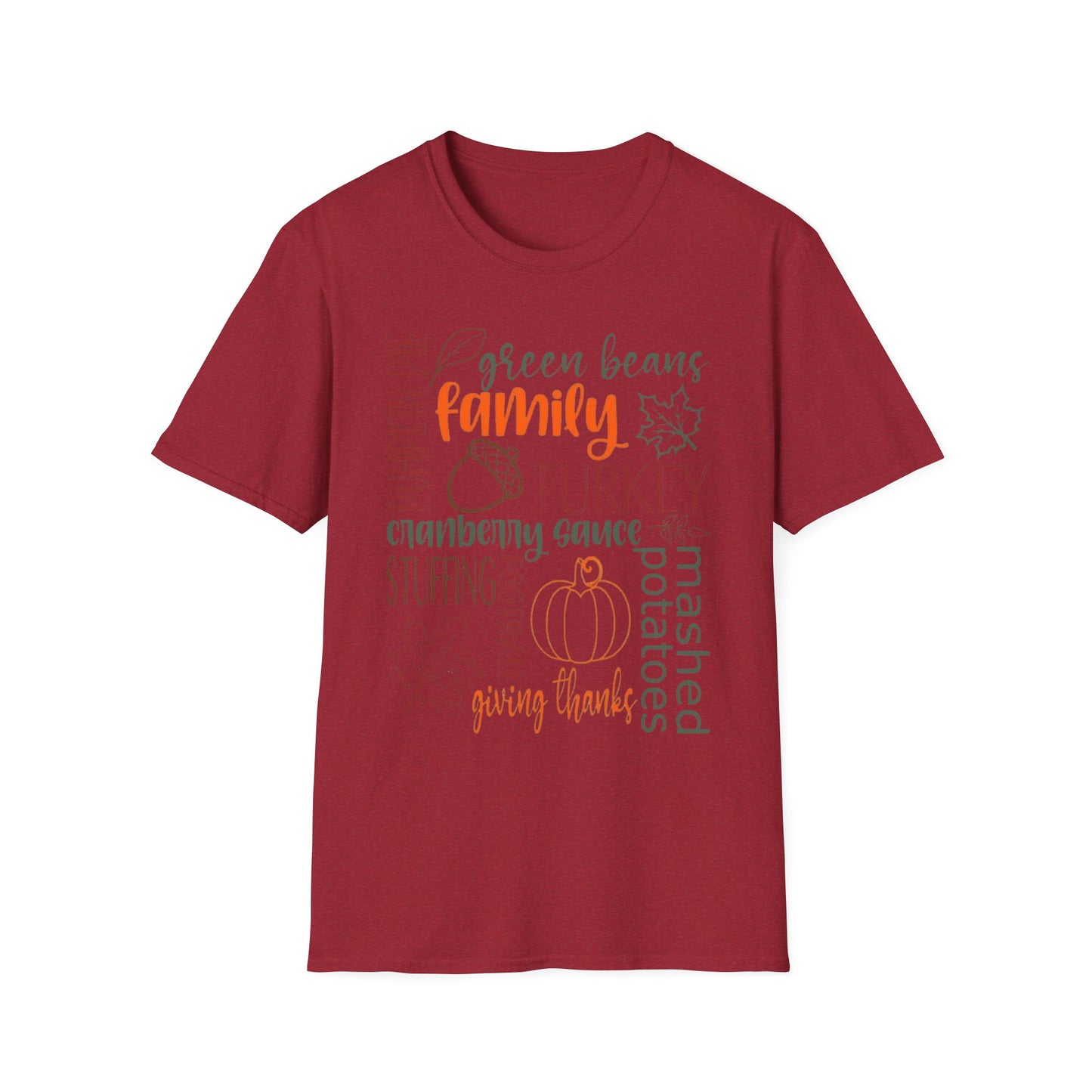 Thanksgiving Word Collage – Feast & Family Edition Short Sleeve Tee