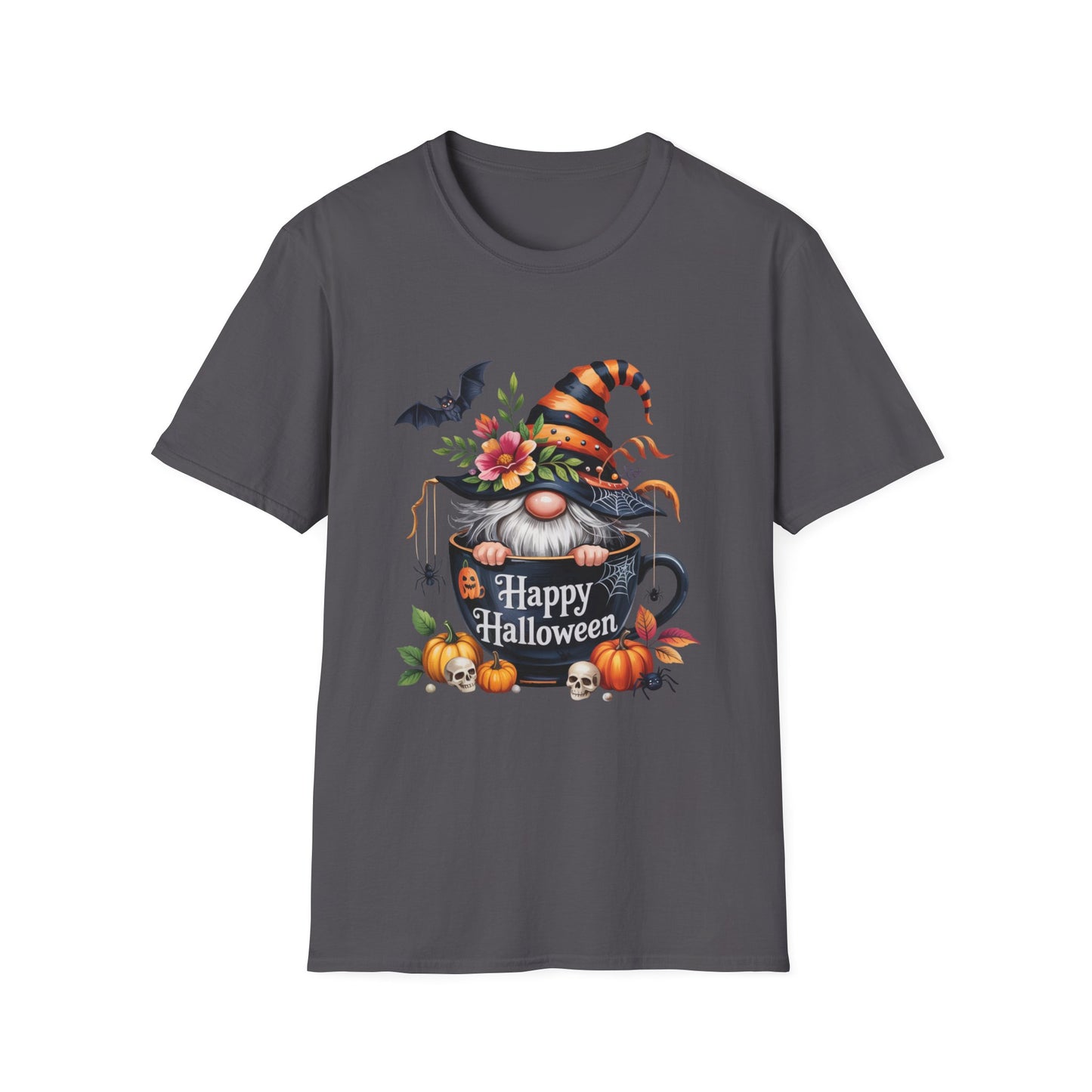 Halloween Gnome Softstyle T-Shirt, Trick or Treat Tee, Spooky Halloween Shirt, Autumn Witch Hat Shirt, Enchanted Brew Top