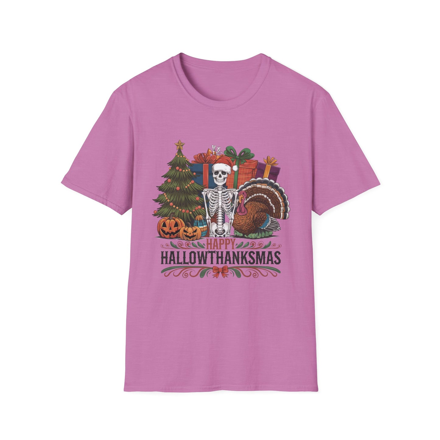Happy Hallowthanksmas – Skeleton Holiday Mashup Short Sleeve Tee