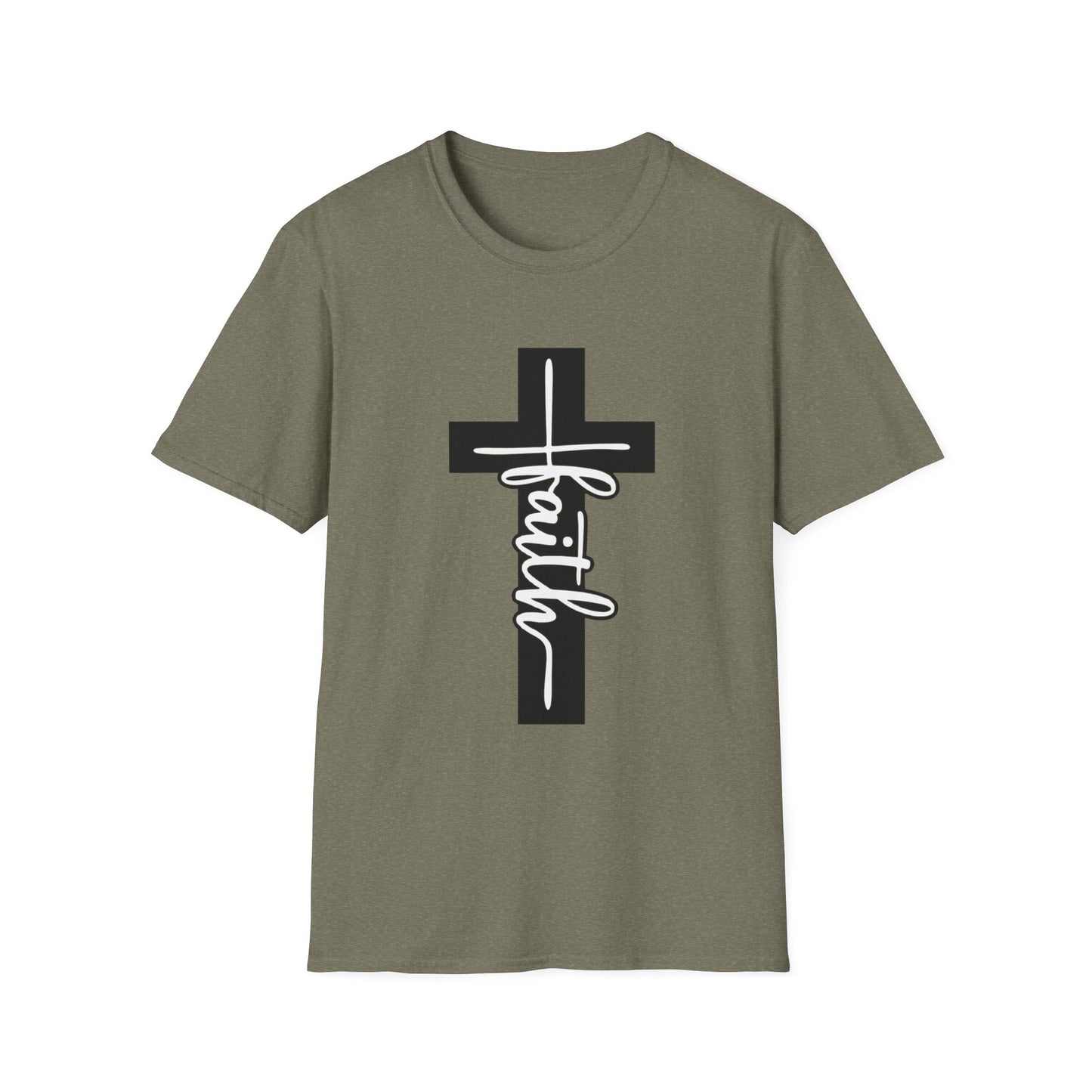 Faith Tee – Vertical Cross Script Edition