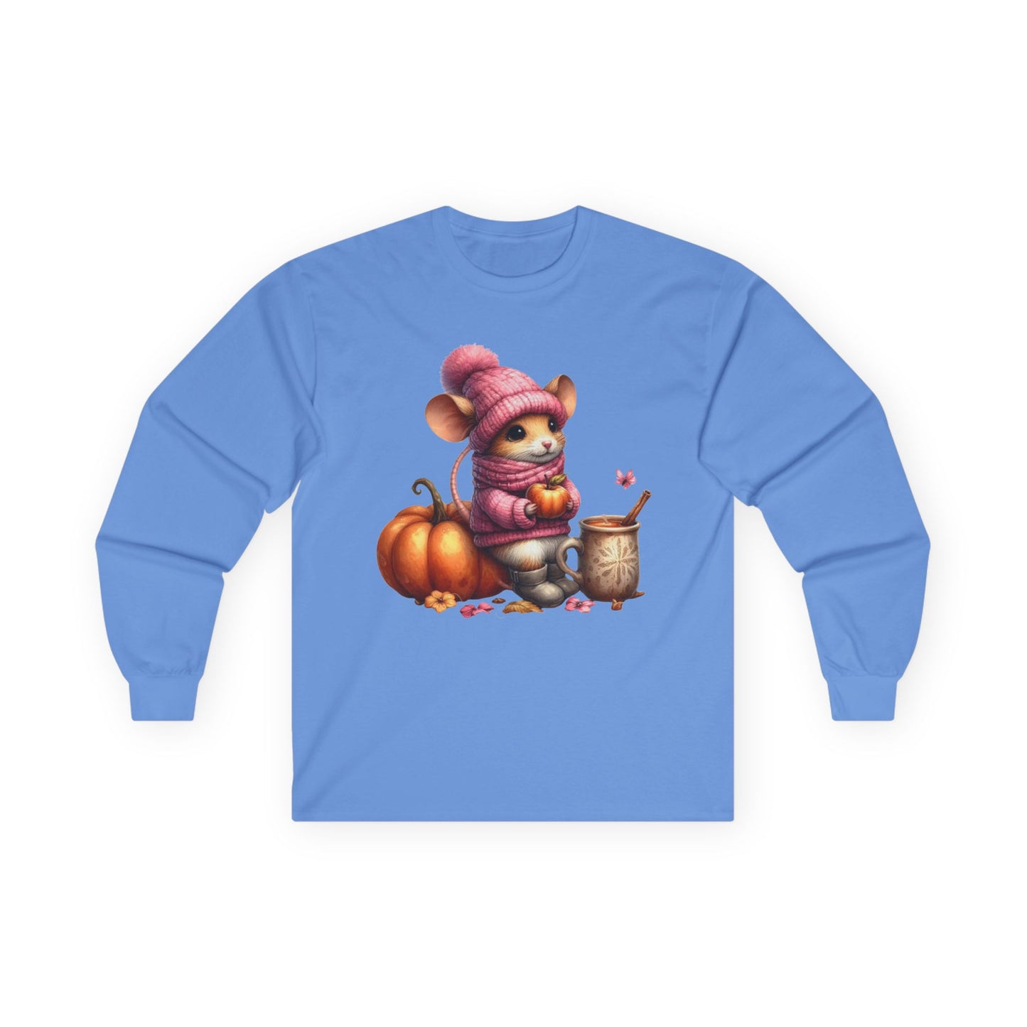 “Autumn Mouse” Long Sleeve Tee – Cozy Critter Edition