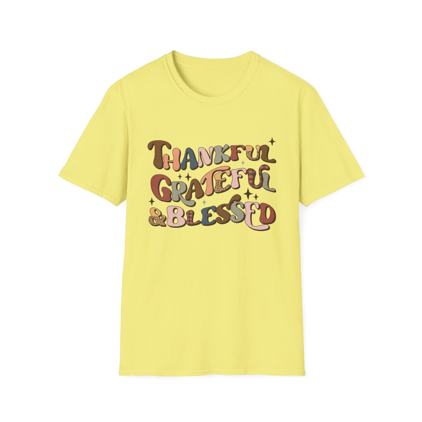 Thankful. Grateful. & Blessed. Short Sleeve Tee