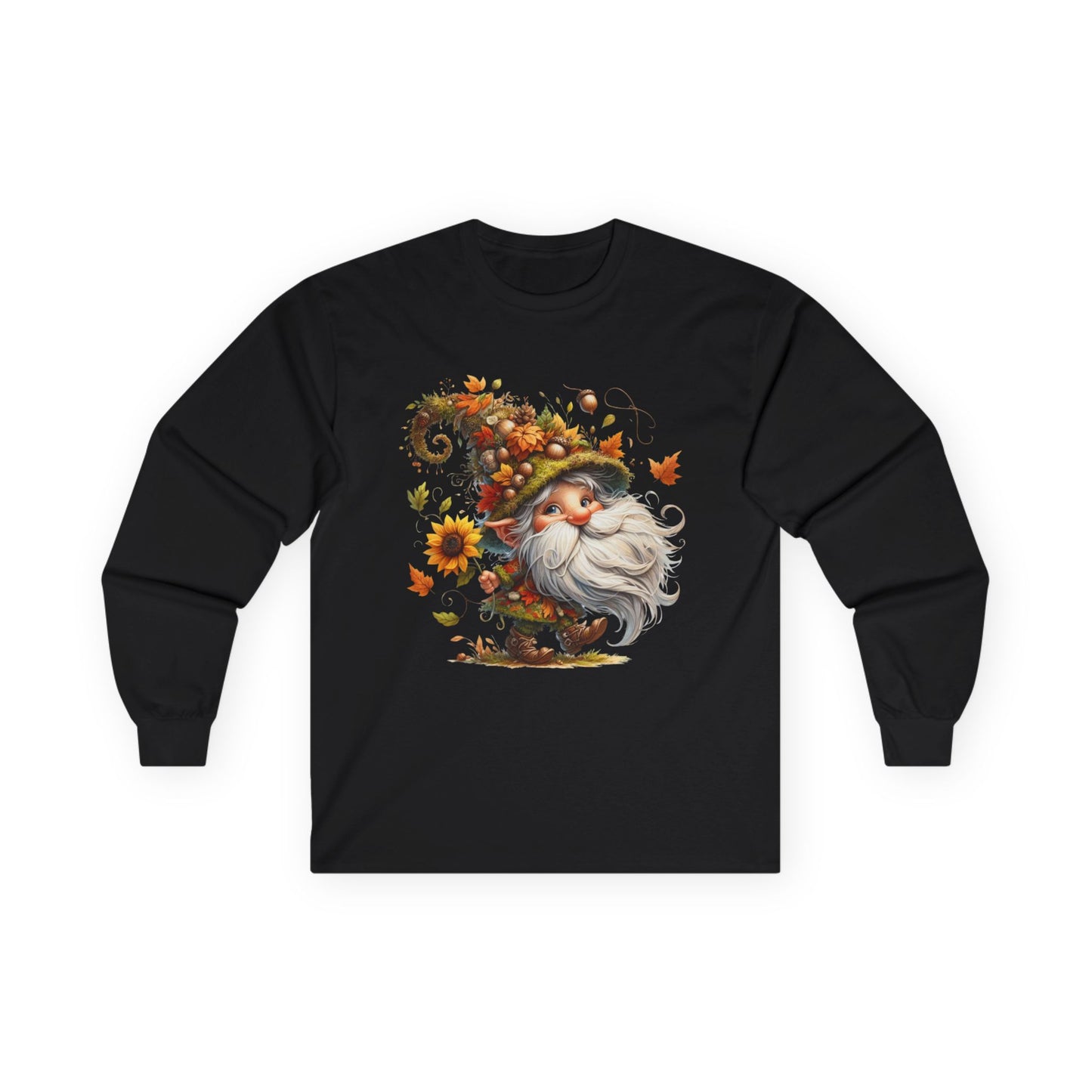 “Dancing Gnome” Long Sleeve Tee – Sunflower Harvest Edition