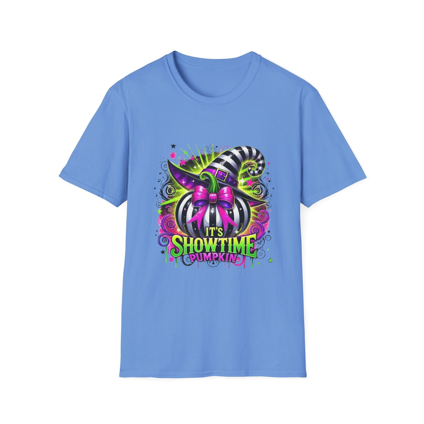It's Showtime Pumpkin Softstyle T-Shirt, Trick or Treat Tee, Spooky Halloween Shirt, Cute Pumpkin Shirt