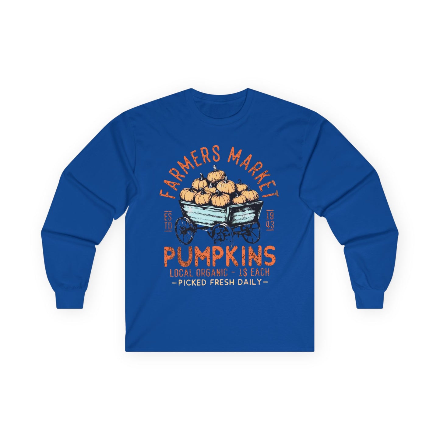 “Farmers Market Pumpkin Cart” Long Sleeve Tee – Est. 1943 Edition