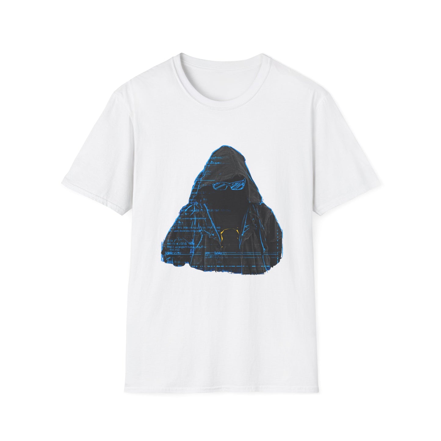 Blueprint Ghost – Hacker Schematic Portrait