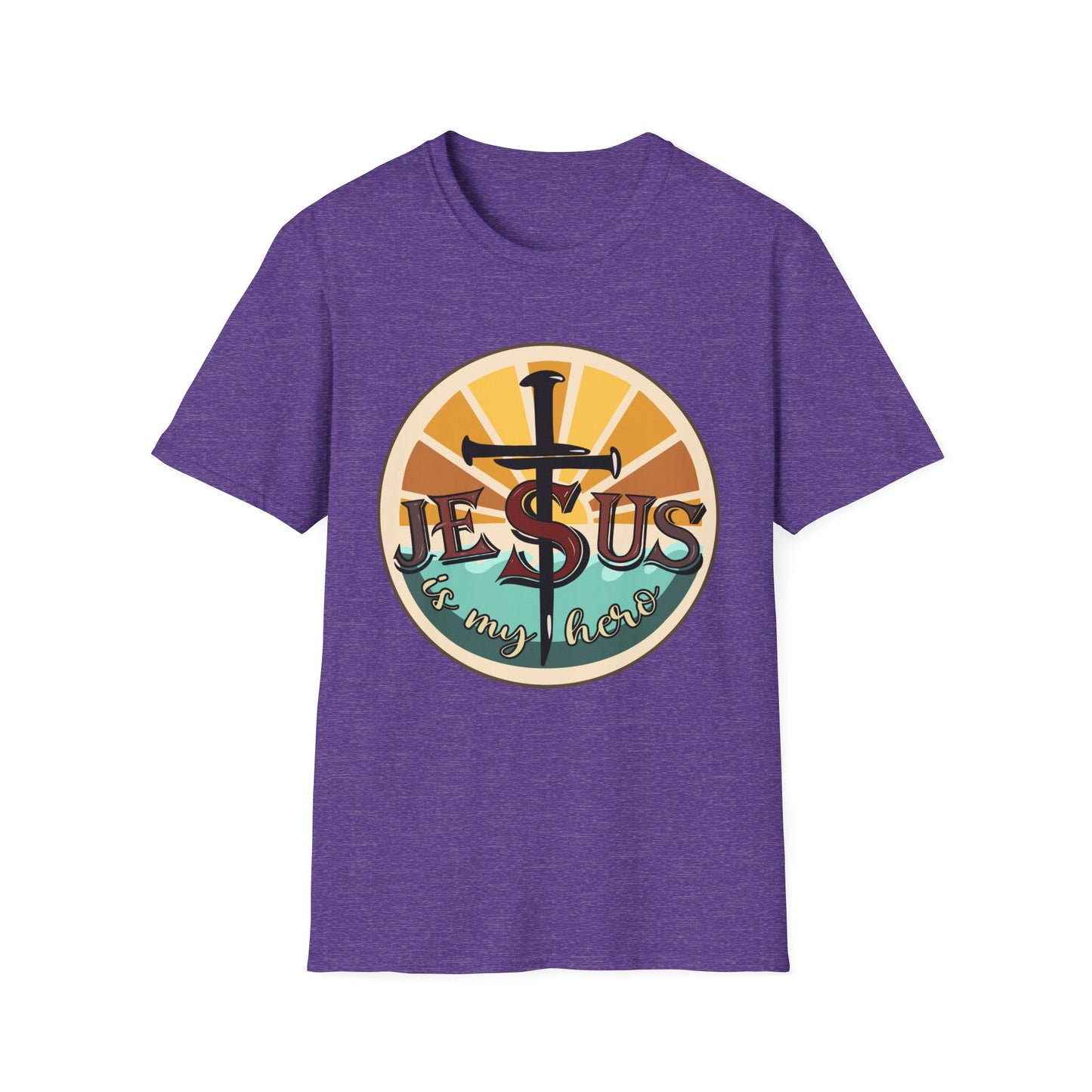 Jesus Is My Hero Tee – Sunburst Cross Edition