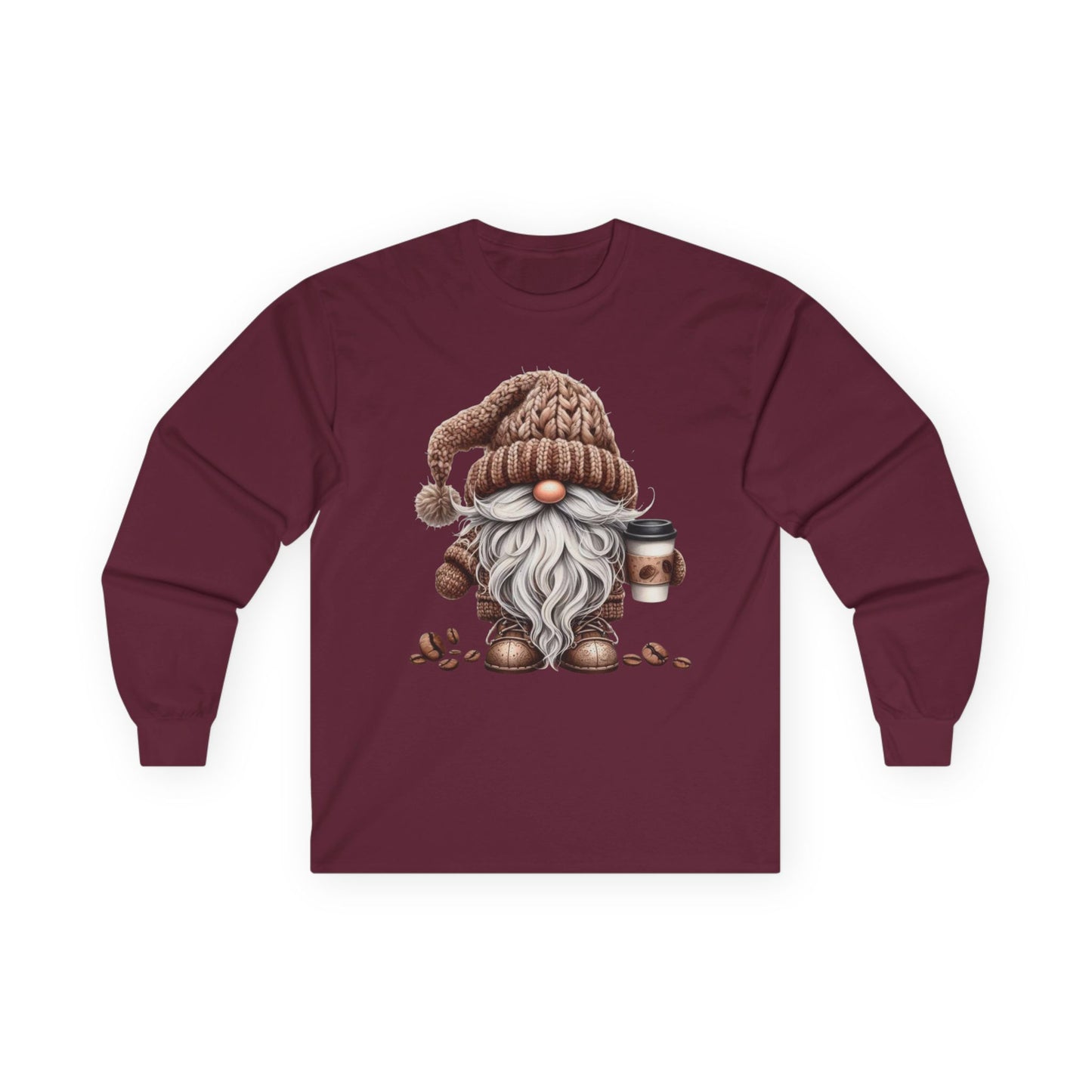 “Coffee Gnome” Long Sleeve Tee – Brewed & Bearded Edition