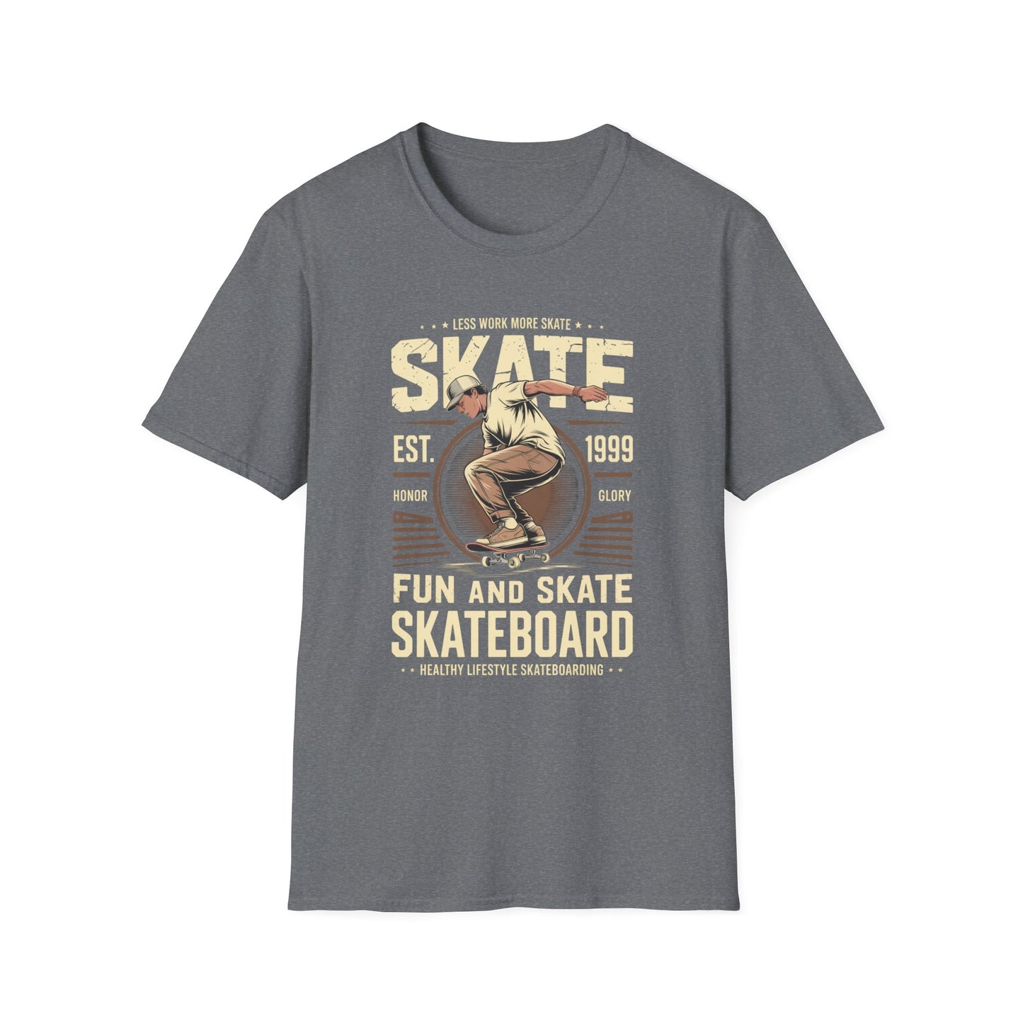 Less Work More Skate Vintage Skateboard Graphic Tee