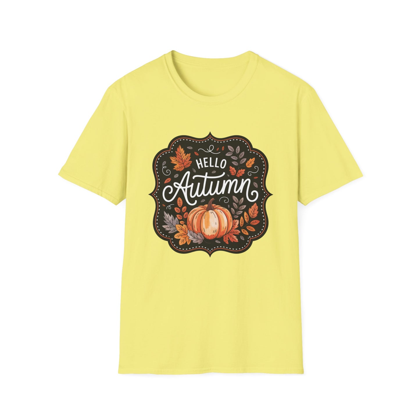“Hello Autumn” Tee – Pumpkin & Leaves Edition