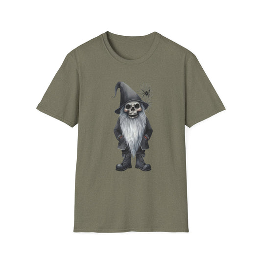 “Grim Gnome” Tee – Webbed Beard & Skull Grin Edition