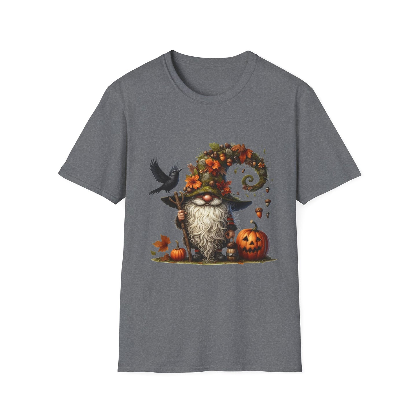 Halloween Forest Gnome Softstyle T-Shirt, Trick or Treat Tee, Spooky Halloween Shirt, Autumn Witch Hat Shirt, Enchanted Brew Top