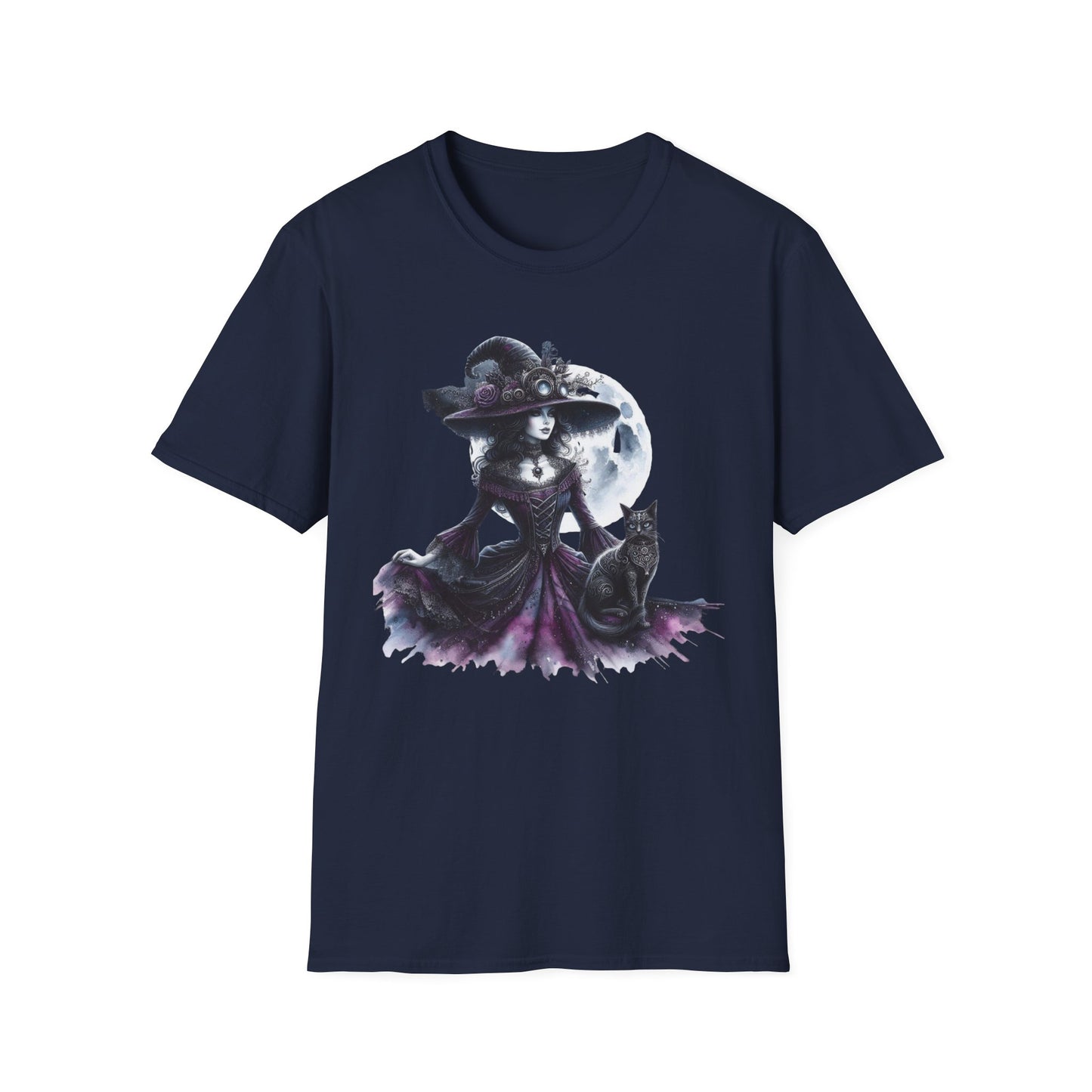 “Moonlit Witch & Cat” Tee – Enchanted Night Edition