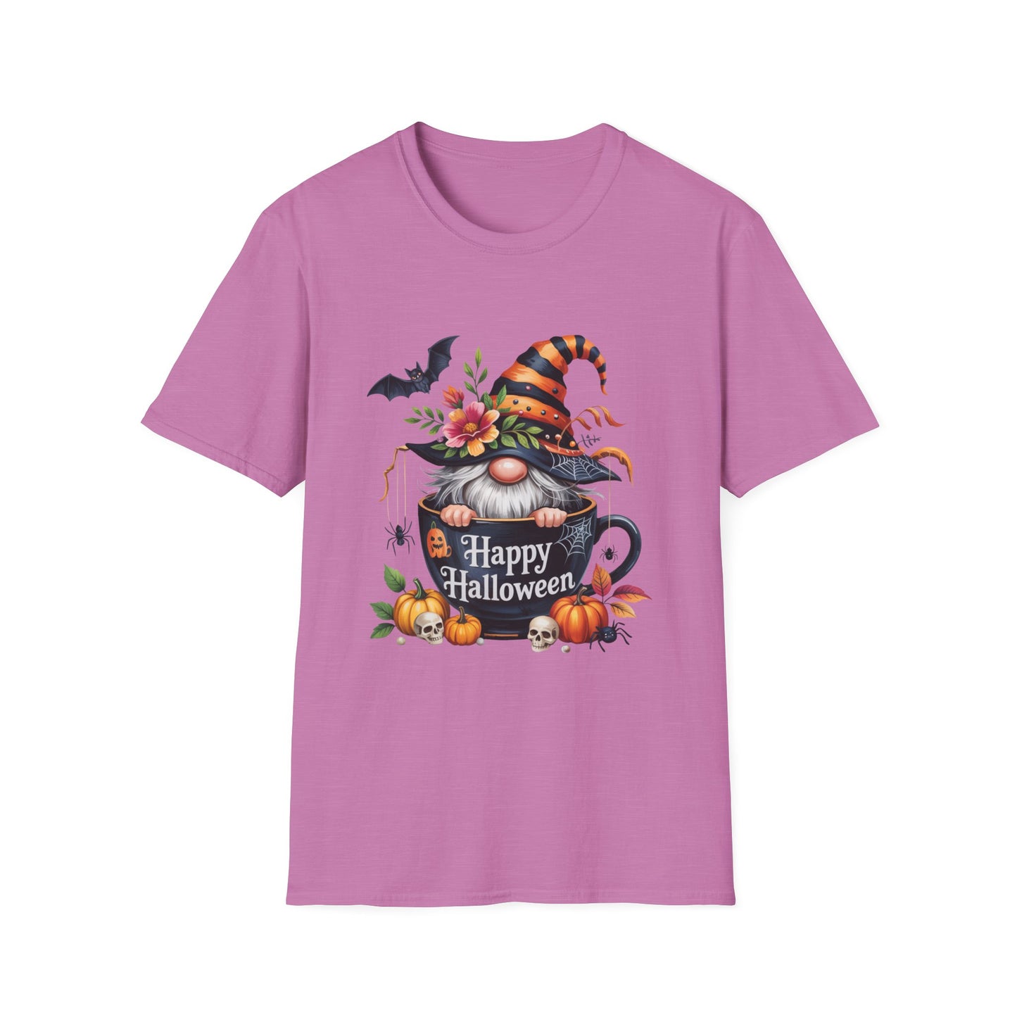 Halloween Gnome Softstyle T-Shirt, Trick or Treat Tee, Spooky Halloween Shirt, Autumn Witch Hat Shirt, Enchanted Brew Top