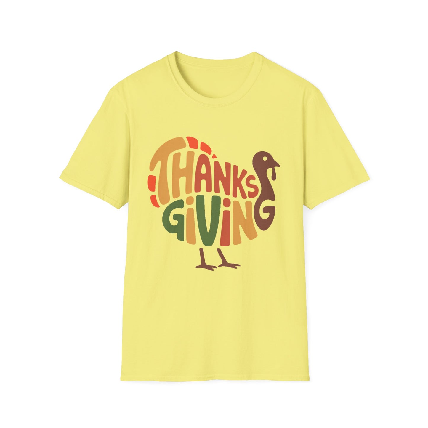 THANKSGIVING Turkey Typography Short Sleeve Tee