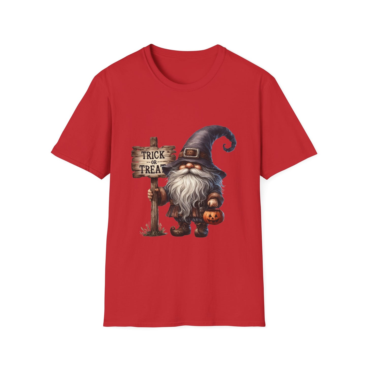 Happy Halloween Gnome Softstyle T-Shirt, Trick or Treat Tee, Spooky Halloween Shirt, Autumn Witch Hat Shirt, Enchanted Brew Top