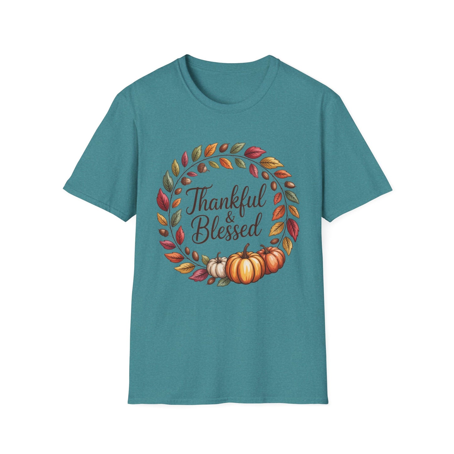 Thankful & Blessed – Autumn Wreath Edition Short Sleeve Tee