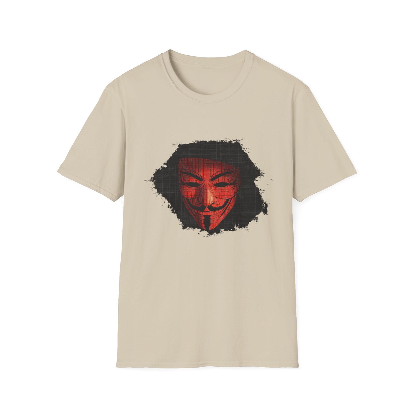 Encrypted Vendetta – Cyber Mask Grid Design