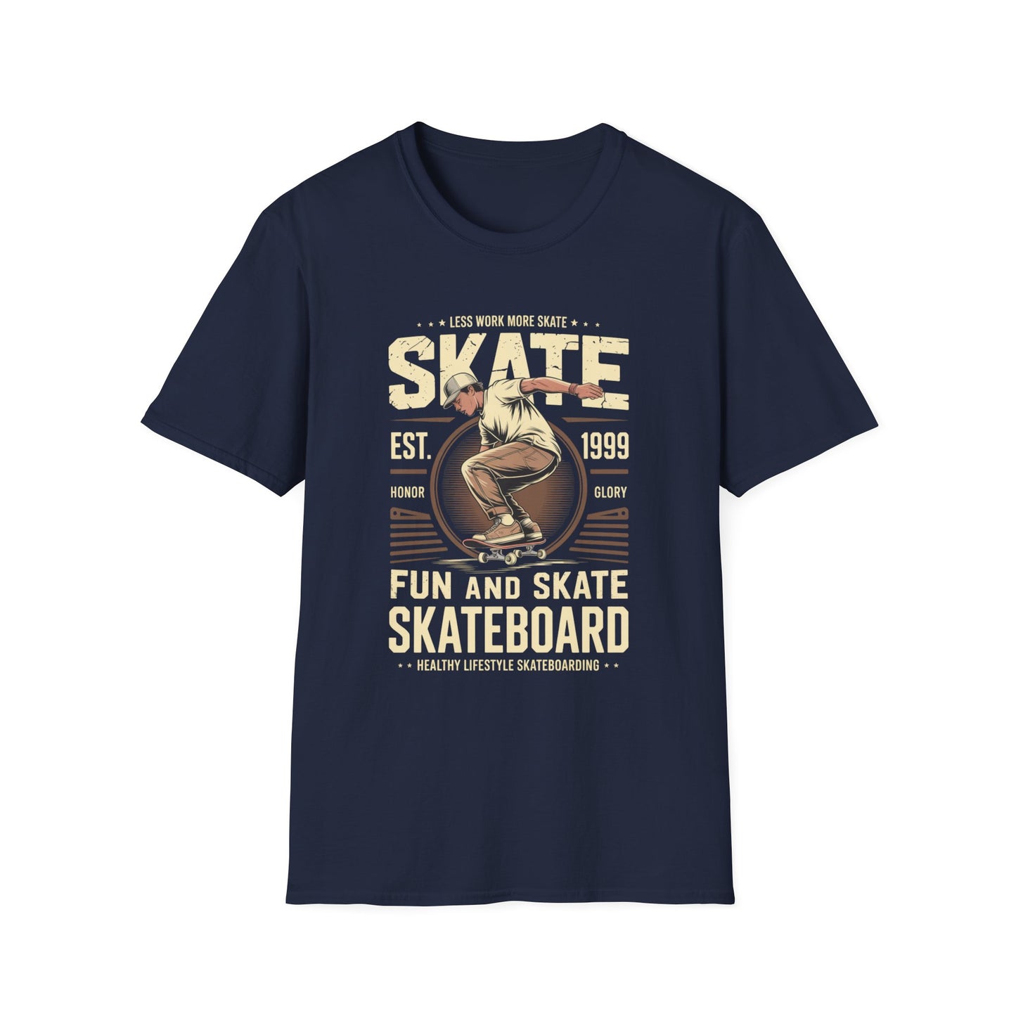 Less Work More Skate Vintage Skateboard Graphic Tee