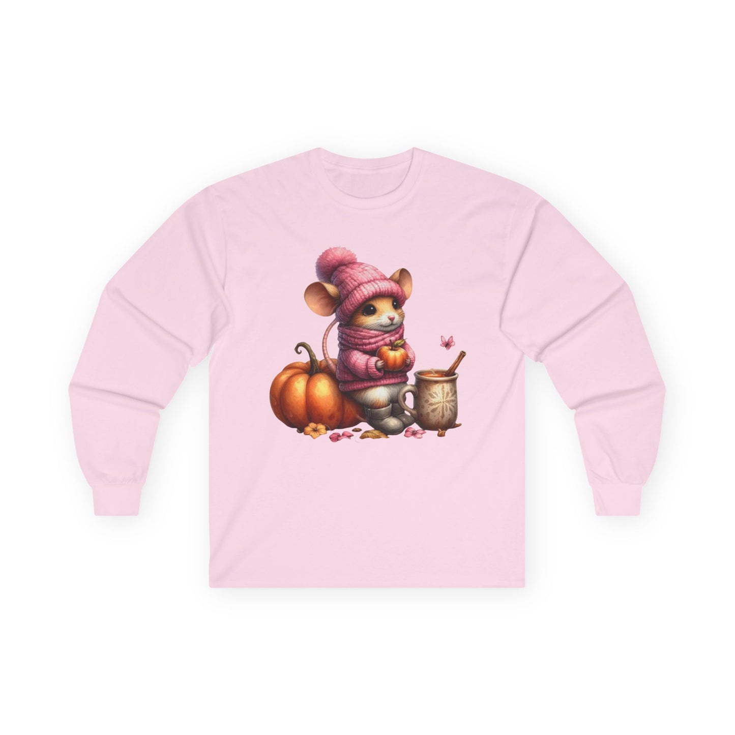 “Autumn Mouse” Long Sleeve Tee – Cozy Critter Edition
