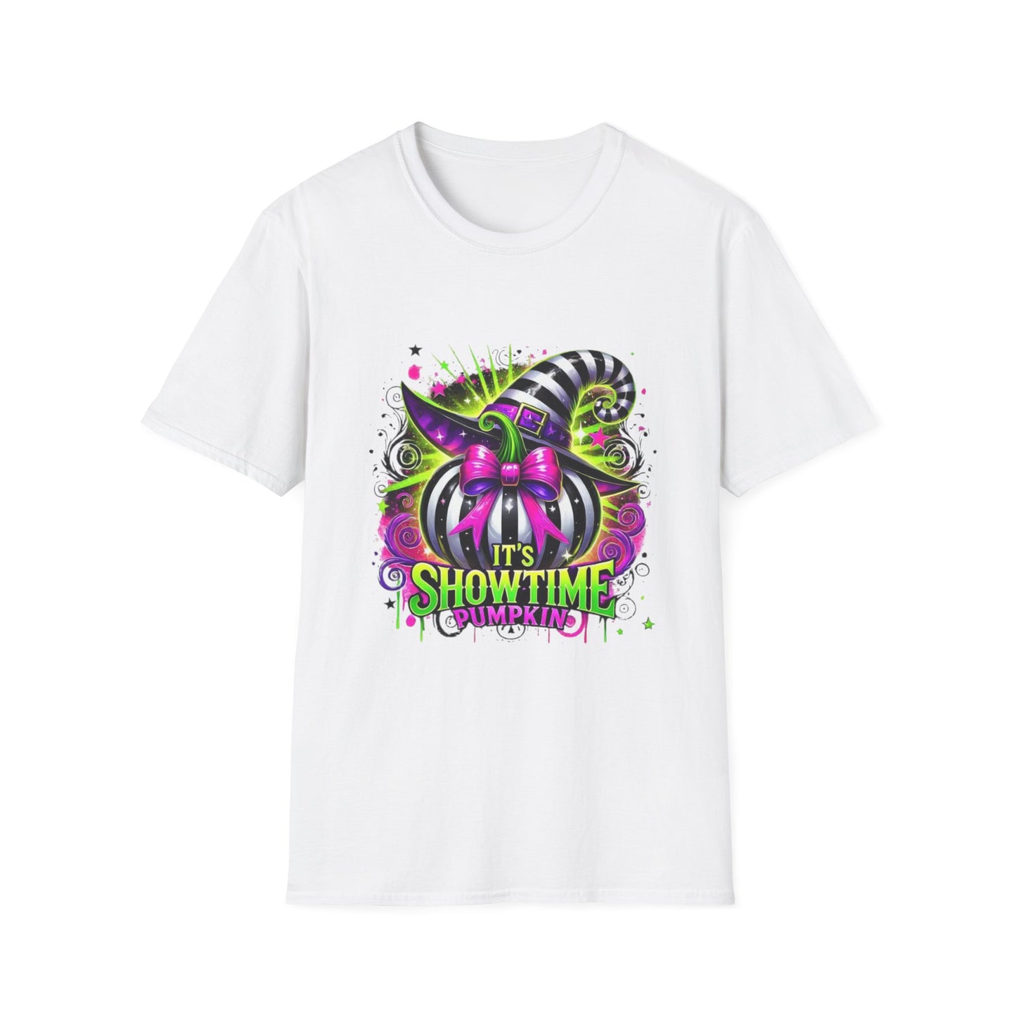 It's Showtime Pumpkin Softstyle T-Shirt, Trick or Treat Tee, Spooky Halloween Shirt, Cute Pumpkin Shirt