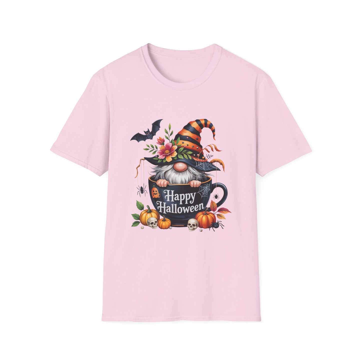 Halloween Gnome Softstyle T-Shirt, Trick or Treat Tee, Spooky Halloween Shirt, Autumn Witch Hat Shirt, Enchanted Brew Top