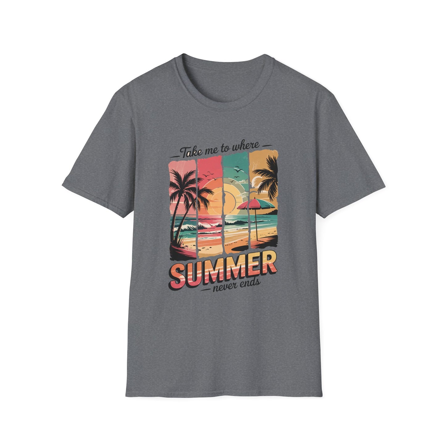 Where Summer Never Ends Sunset Panel Graphic Tee